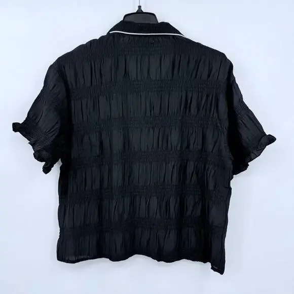 Jason Wu Lightweight Ruched Black Pajama Top Women’s Size XL NWOT Luxury - Picture 2 of 7